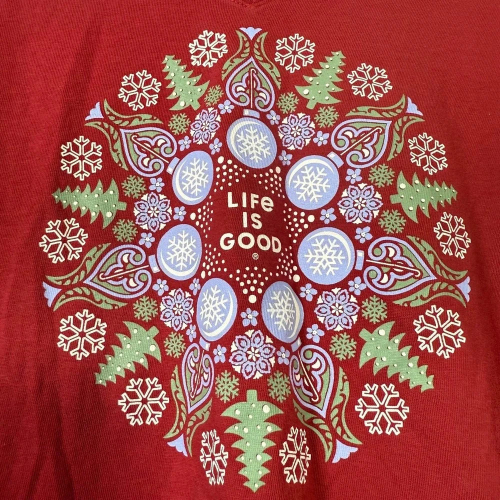 Life is Good Women's Winter Wonderland Mandala Long Sleeve Crusher Tee - XL